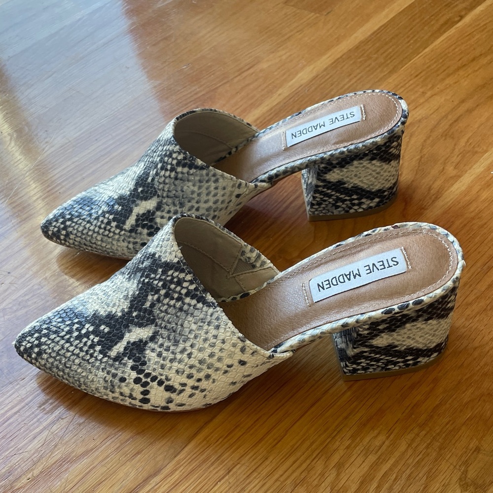 Steve Madden Snake Print Mules
